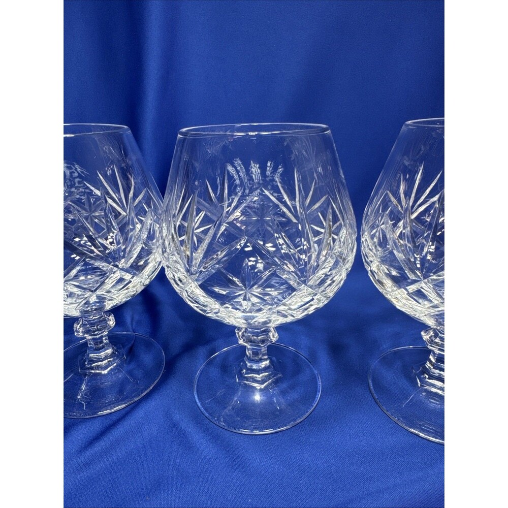 SET OF 4-J.G. DURAND CUT CRYSTAL  BRANDY/COGNAC GLASSES  FRANCE 5" H